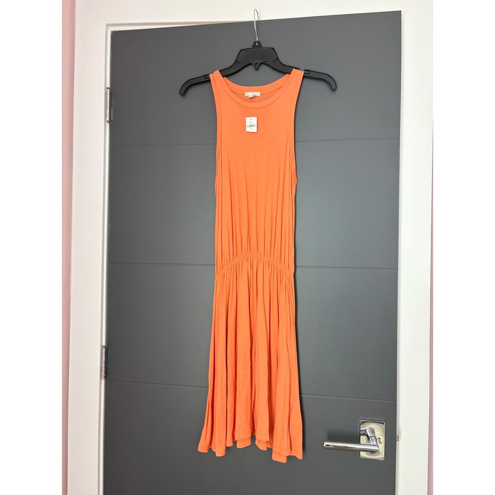 Gap Women Orange Sleeveless Smocked Waist Midi Tank Dress 516066 XS NWT
